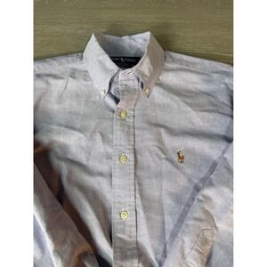 Ralph Lauren Yarmouth Oxford Button Down Shirt Purple Polo Pony Size 15 15.5